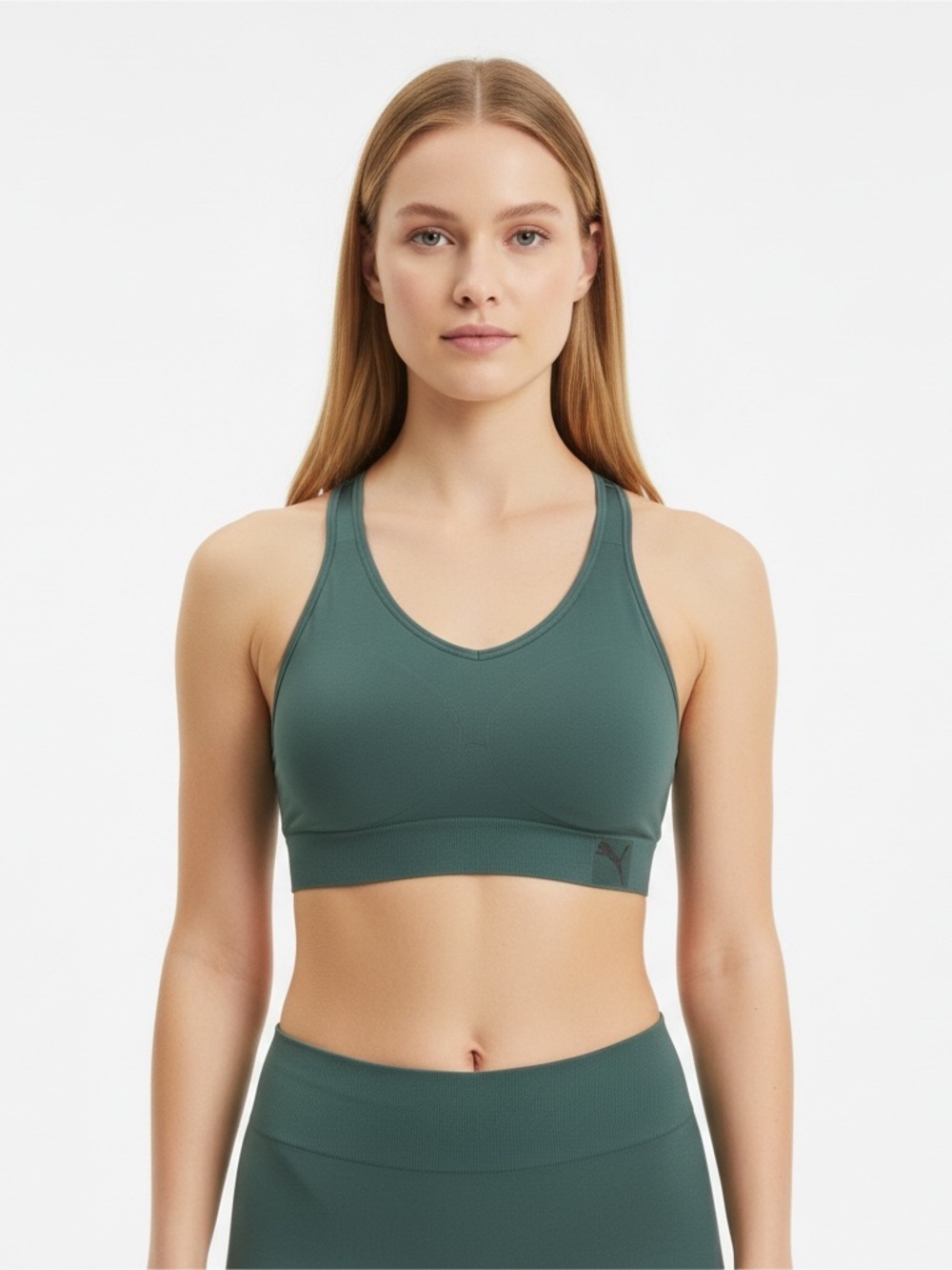Puma Sports Bra NWOT | Medium • Green • Racerback • Removable Pads